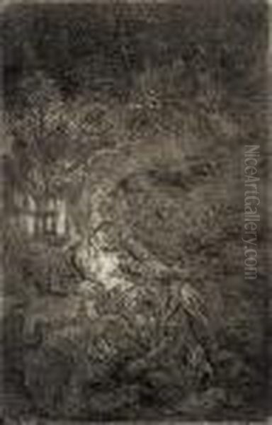 The Rest On The Flight Into Egypt Oil Painting by Harmenszoon van Rijn Rembrandt