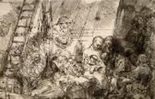 The Circumcision In The Stable Oil Painting by Harmenszoon van Rijn Rembrandt