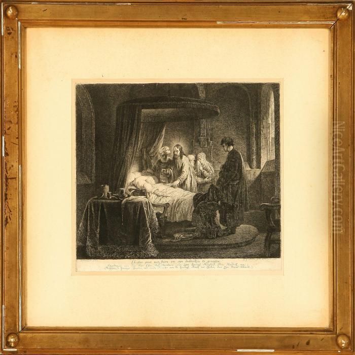 Christus Gaet Met Jairo Oil Painting by Harmenszoon van Rijn Rembrandt