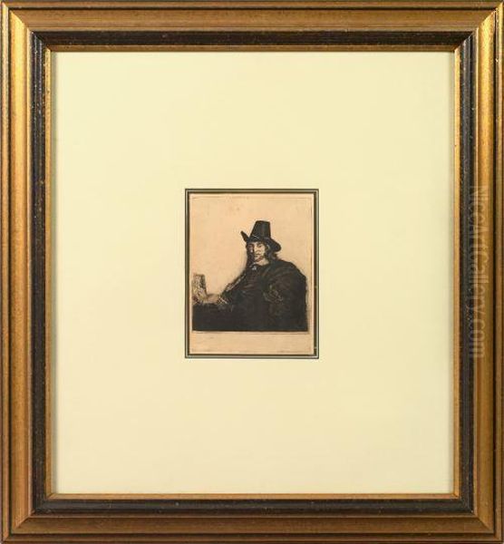 Portrait Of Jan Asselyn Oil Painting by Harmenszoon van Rijn Rembrandt