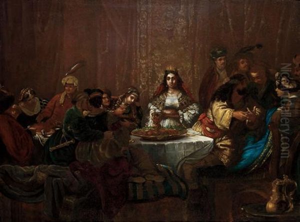 Belshazzar's Feast Oil Painting by Harmenszoon van Rijn Rembrandt