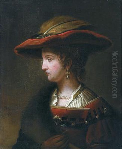 Ritratto Di Saskia Van Uylenburgh Oil Painting by Harmenszoon van Rijn Rembrandt