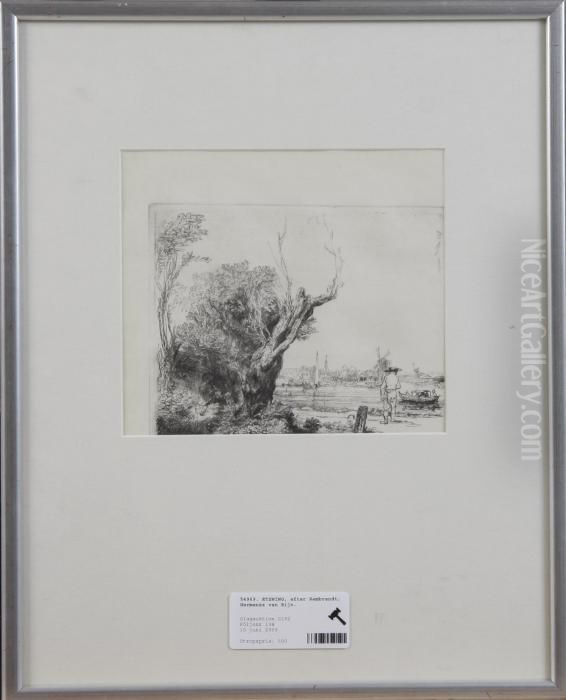 Kanalvy Oil Painting by Harmenszoon van Rijn Rembrandt