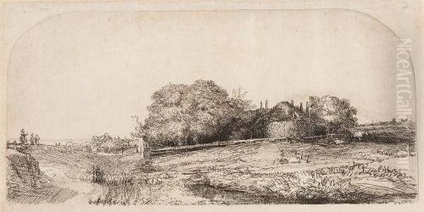 Landschaft Mit Heuschober Und Schafherde Oil Painting by Harmenszoon van Rijn Rembrandt