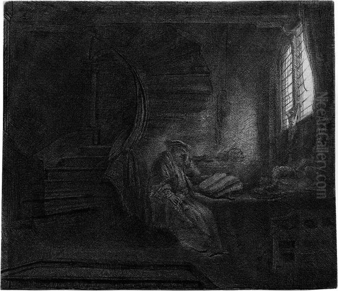 Der Heilige Hieronymus Im Zimmer Oil Painting by Harmenszoon van Rijn Rembrandt