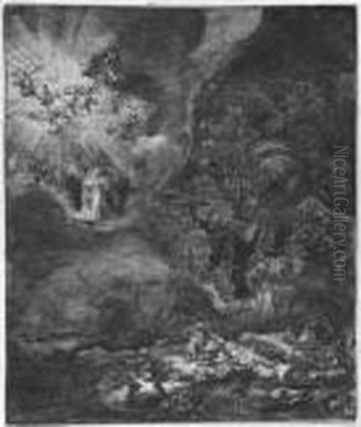 Die Verkundigung An Die Hirten. Oil Painting by Harmenszoon van Rijn Rembrandt