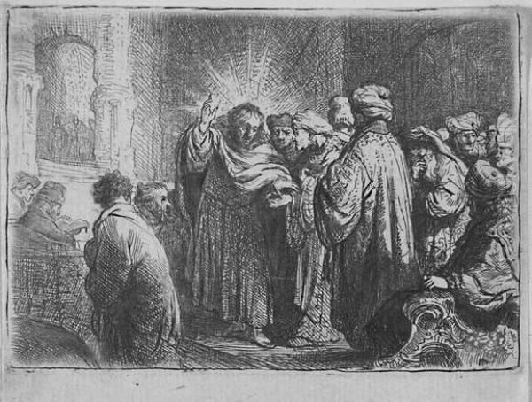 Der Zinsgroschen. Oil Painting by Harmenszoon van Rijn Rembrandt