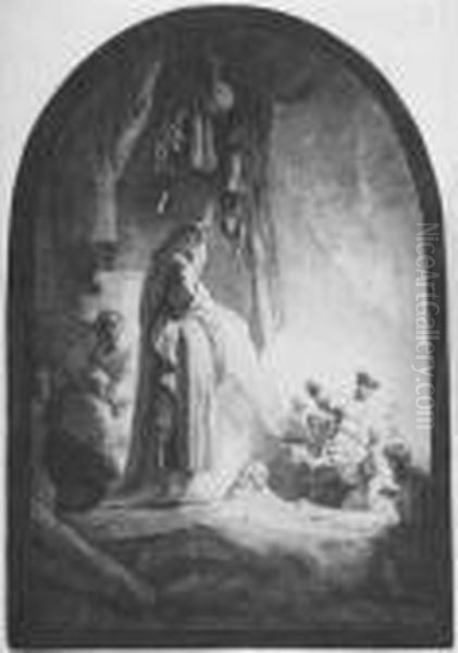 Die Grose Auferweckung Des Lazarus. Oil Painting by Harmenszoon van Rijn Rembrandt