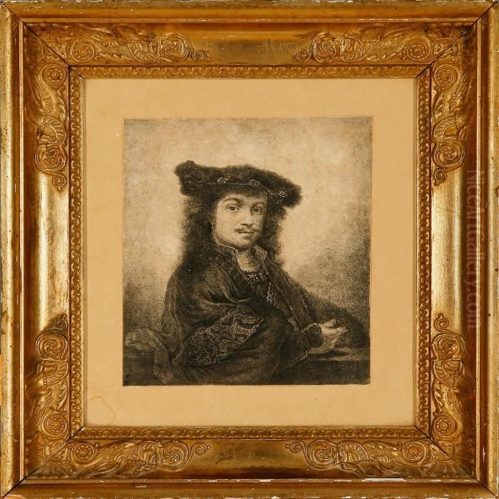 The Artist's Self Portrait Oil Painting by Harmenszoon van Rijn Rembrandt