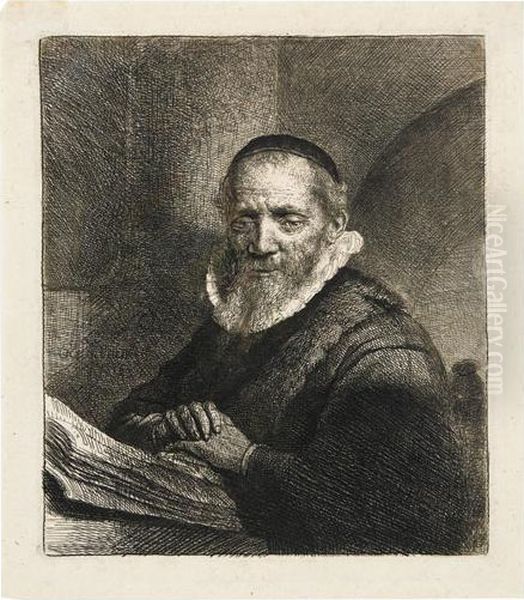 Jan Cornelis Sylvius, Preacher. Oil Painting by Harmenszoon van Rijn Rembrandt