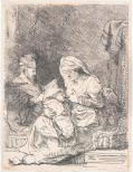 The Holy Family. Oil Painting by Harmenszoon van Rijn Rembrandt