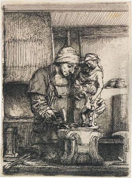 The Goldsmith. Oil Painting by Harmenszoon van Rijn Rembrandt