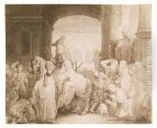 The Triumph Of Mordecai. Oil Painting by Harmenszoon van Rijn Rembrandt