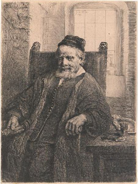 Jan Lutma, Goldsmith. Oil Painting by Harmenszoon van Rijn Rembrandt