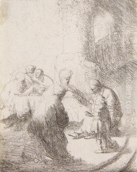 Christus Als Knabe Unter Den Schriftgelehrten Oil Painting by Harmenszoon van Rijn Rembrandt