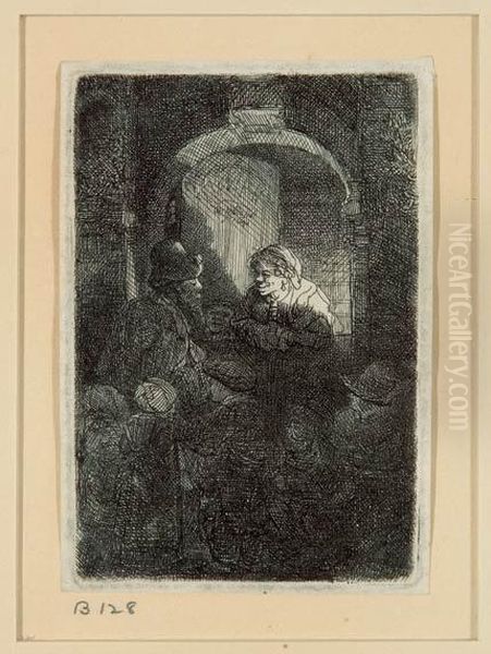 The Schoolmaster (bartsch, Hollstein 128) Oil Painting by Harmenszoon van Rijn Rembrandt