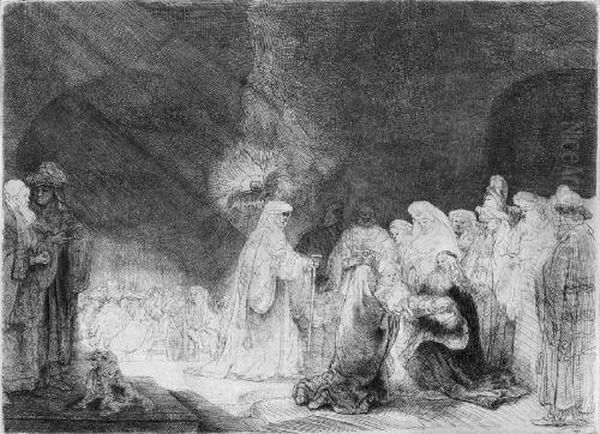 Die Darstellung Im Tempel, Im Breitformat Oil Painting by Harmenszoon van Rijn Rembrandt
