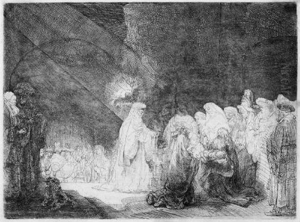 Die Darstellung Im Tempel, Im Breitformat Oil Painting by Harmenszoon van Rijn Rembrandt