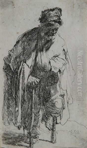 Il Mendicante Con La Gamba Di Legno Oil Painting by Harmenszoon van Rijn Rembrandt