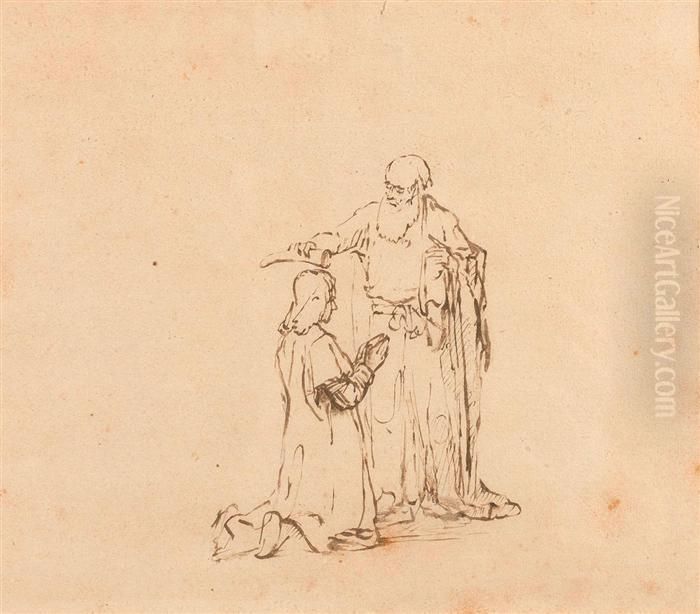 Samuel Anoints David. Oil Painting by Harmenszoon van Rijn Rembrandt