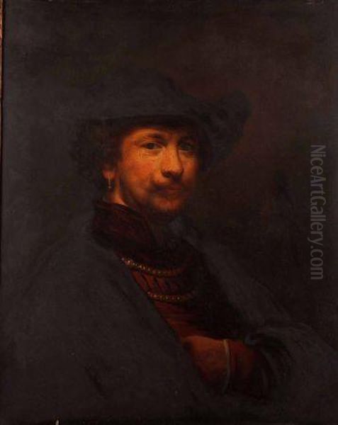 A Self-portrait Oil Painting by Harmenszoon van Rijn Rembrandt
