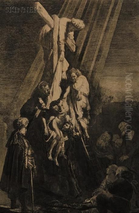 The Descent From The Cross Oil Painting by Harmenszoon van Rijn Rembrandt