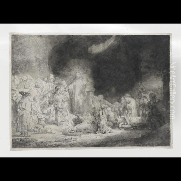 Christ Healing The Sick Oil Painting by Harmenszoon van Rijn Rembrandt
