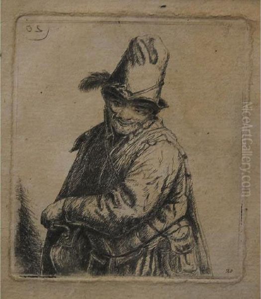 An Etching Of An Actor Oil Painting by Harmenszoon van Rijn Rembrandt