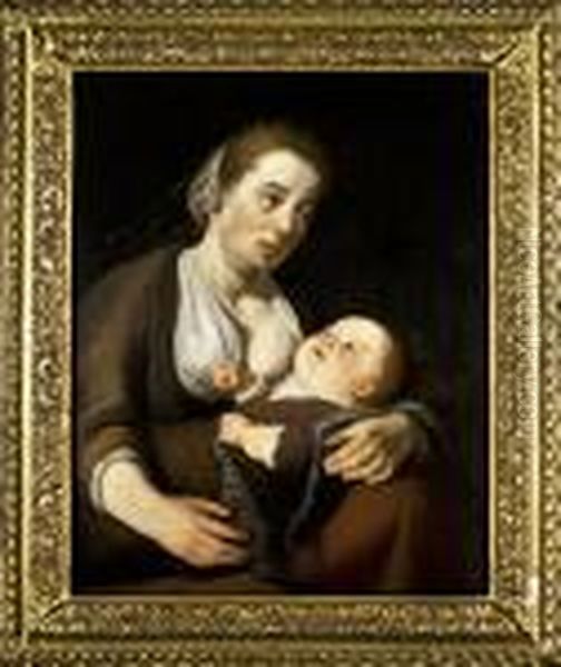 Donna Che Allatta Un Bambino Oil Painting by Harmenszoon van Rijn Rembrandt