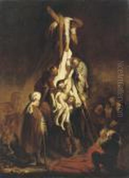 The Descent From The Cross Oil Painting by Harmenszoon van Rijn Rembrandt