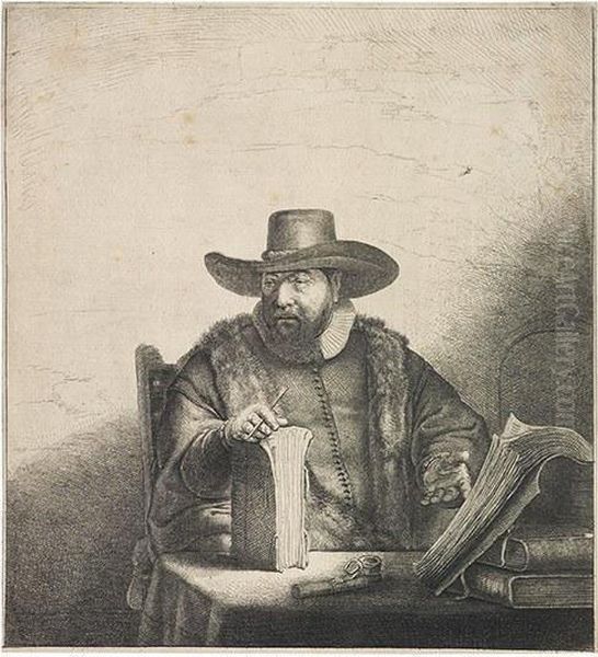 Cornelis Claesz Anslo, Preacher Oil Painting by Harmenszoon van Rijn Rembrandt
