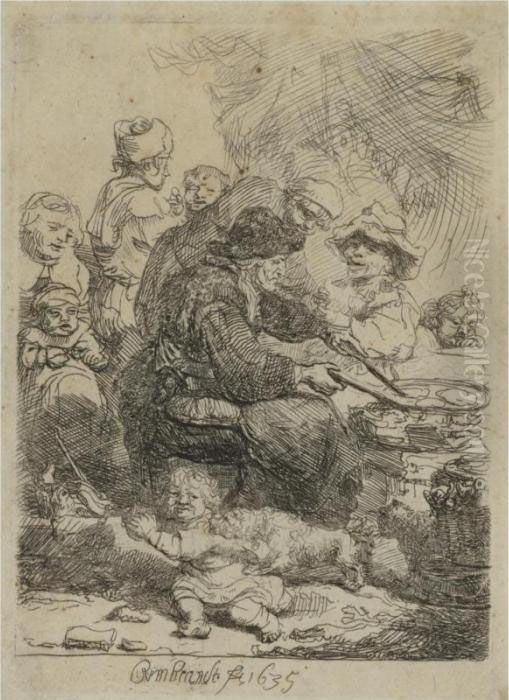 The Pancake Woman Oil Painting by Harmenszoon van Rijn Rembrandt