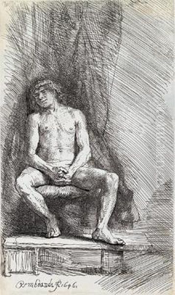 Mannlicher Akt Oil Painting by Harmenszoon van Rijn Rembrandt