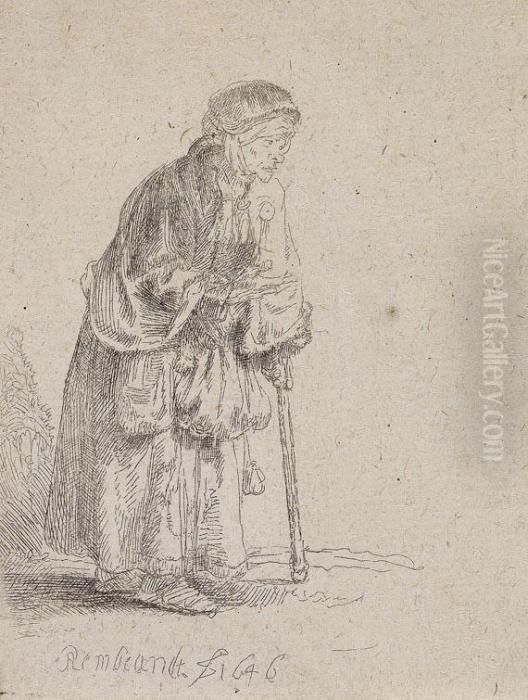 Alte Bettlerin Oil Painting by Harmenszoon van Rijn Rembrandt