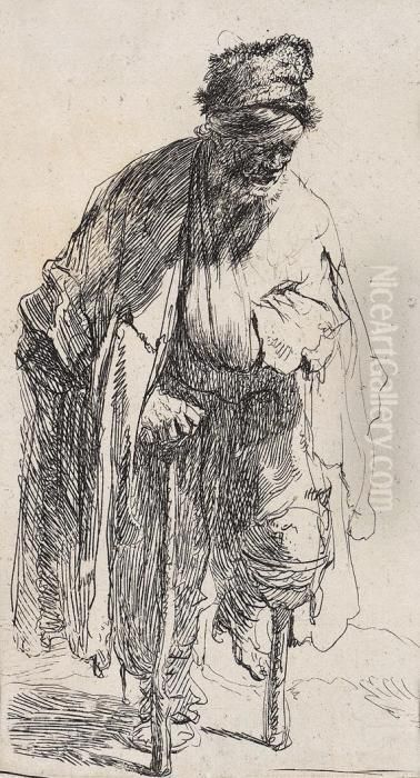 Der Stelzfus Oil Painting by Harmenszoon van Rijn Rembrandt