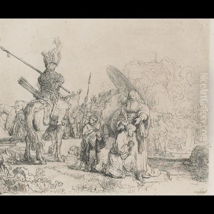 The Baptism Of The Eunuch, 1641 [b 98] Oil Painting by Harmenszoon van Rijn Rembrandt