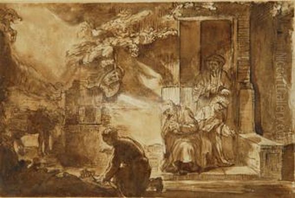 Escena Biblica Oil Painting by Harmenszoon van Rijn Rembrandt