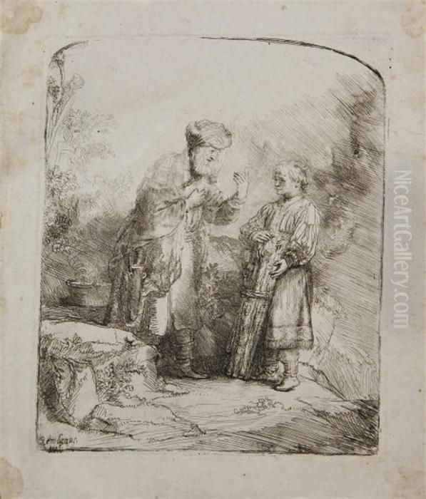 Abraham Et Isaac Oil Painting by Harmenszoon van Rijn Rembrandt