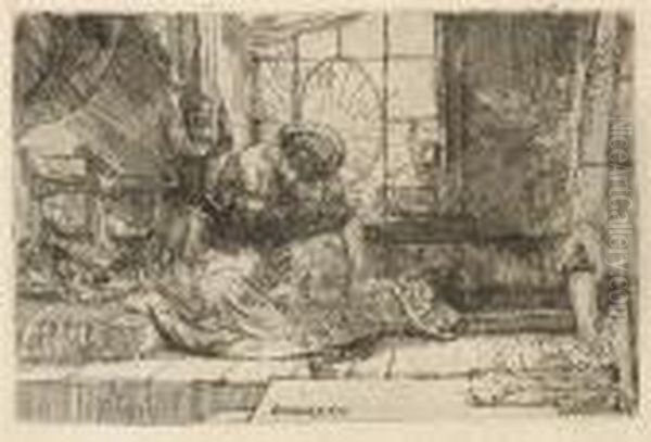 Peter And John Healing The Cripple At The Gate Of The Temple Oil Painting by Harmenszoon van Rijn Rembrandt