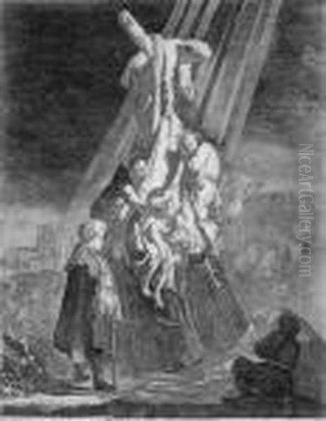 Die Grose Kreuzabnahme Oil Painting by Harmenszoon van Rijn Rembrandt