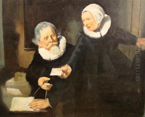 Portrait Of Jan Rijksen And Griet Jans Oil Painting by Harmenszoon van Rijn Rembrandt