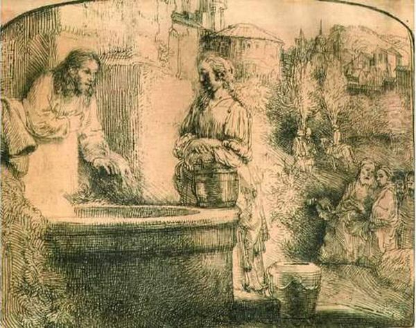 Et Pointe Seche. 157 X 125. B. 70 Oil Painting by Harmenszoon van Rijn Rembrandt