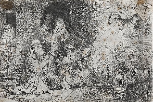 The Angel Departing From The Family Oftobias Oil Painting by Harmenszoon van Rijn Rembrandt