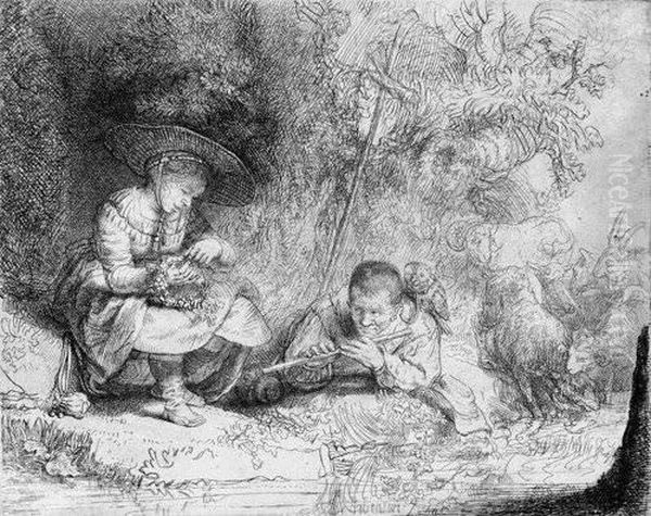 Der Flotenspieler (eulenspiegel) Oil Painting by Harmenszoon van Rijn Rembrandt