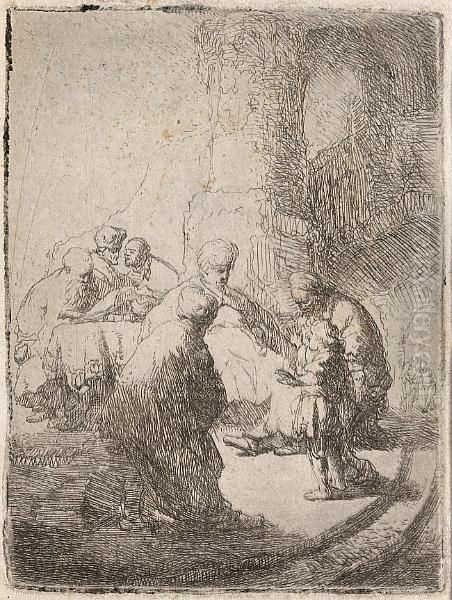 Christ Disputing With Doctors, Smallplate Oil Painting by Harmenszoon van Rijn Rembrandt