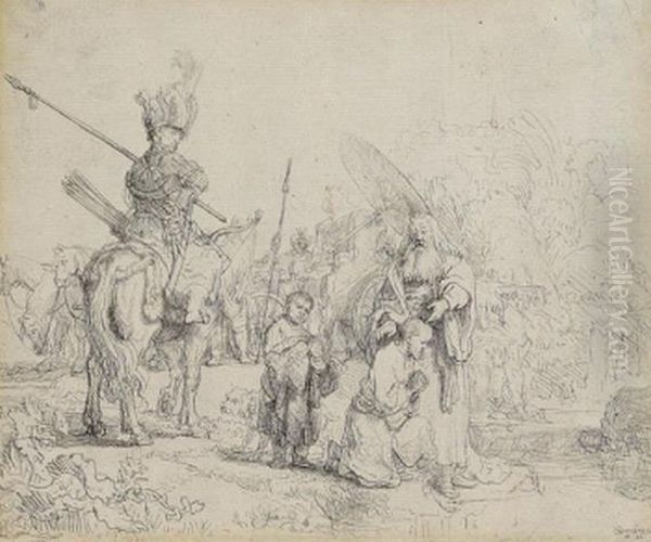 Die Taufe Des Kammerers Oil Painting by Harmenszoon van Rijn Rembrandt