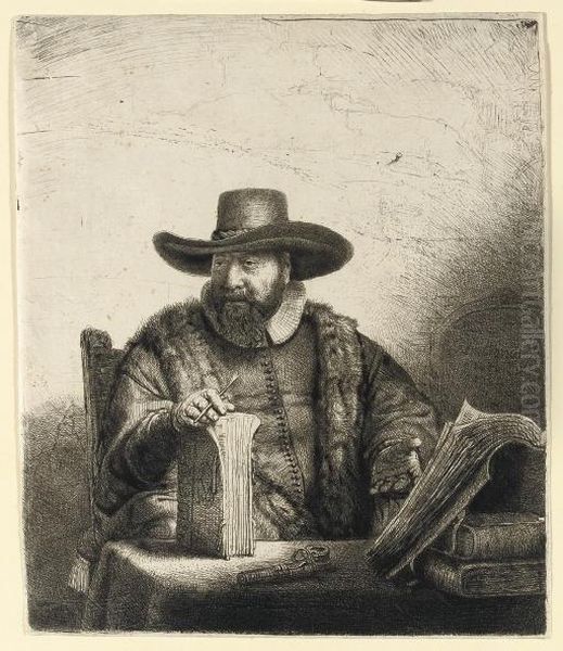 Cornelis Claesz. Anslo, Preacher (b., Holl. 271; H. 187) Oil Painting by Harmenszoon van Rijn Rembrandt