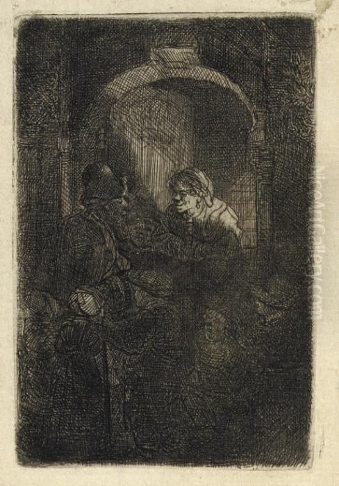 The Schoolmaster (b., Holl. 128; H. 192) Oil Painting by Harmenszoon van Rijn Rembrandt