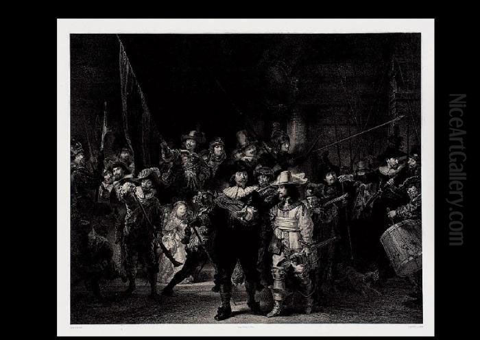 Night Watch [by A. Mouilleron] Oil Painting by Harmenszoon van Rijn Rembrandt