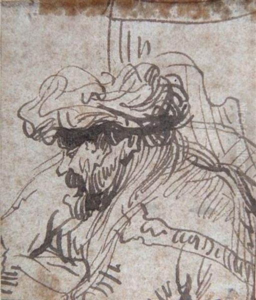 Sepia Oil Painting by Harmenszoon van Rijn Rembrandt